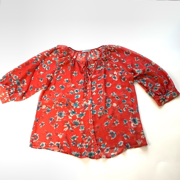 Olivia Moon Womens Sheer Top Tunic M - Picture 2 of 9